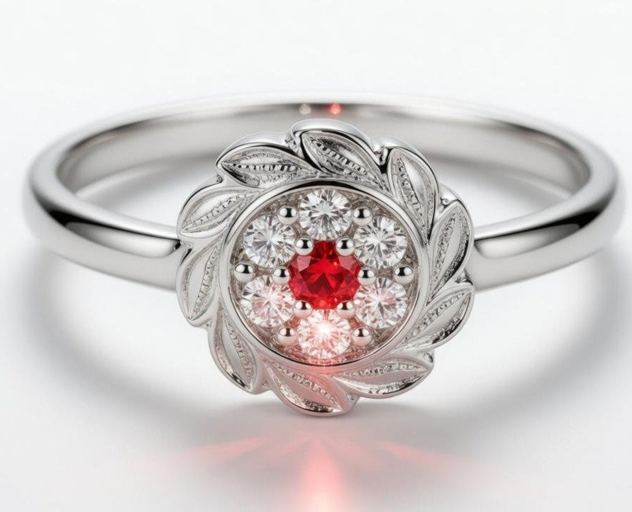 Ruby Blossom Ring
