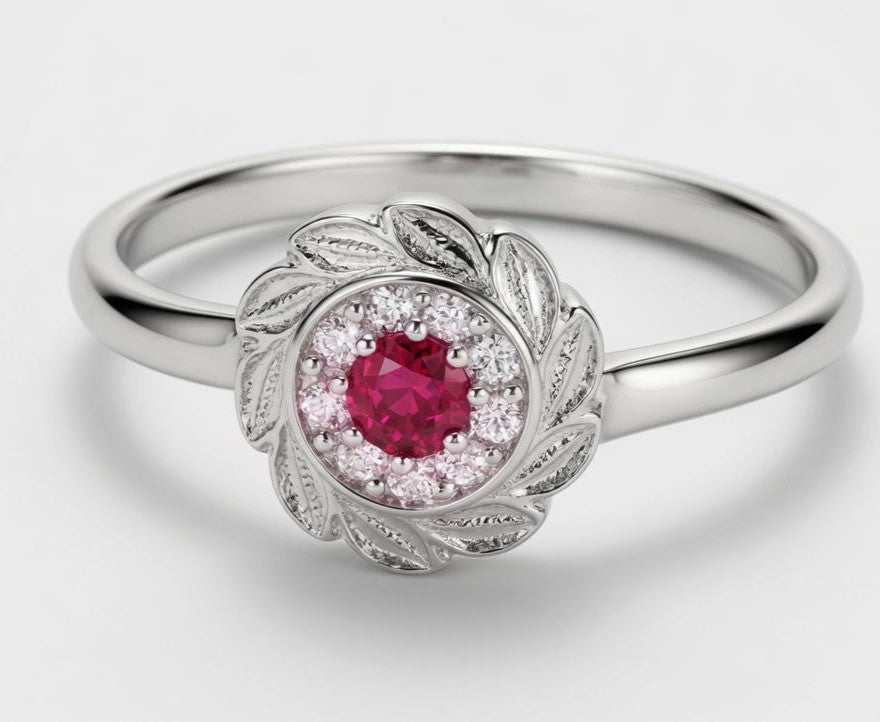Ruby Blossom Ring
